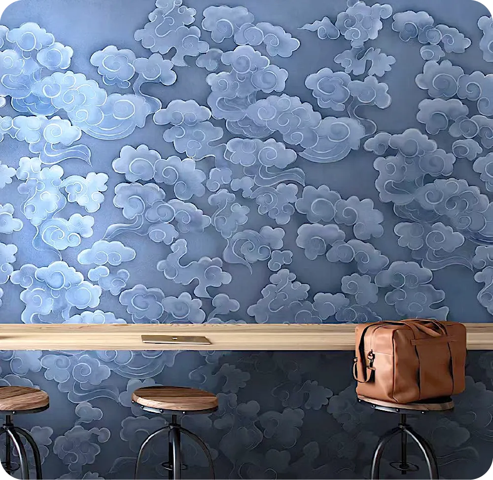 Oriental Wallpaper with Cork Texture